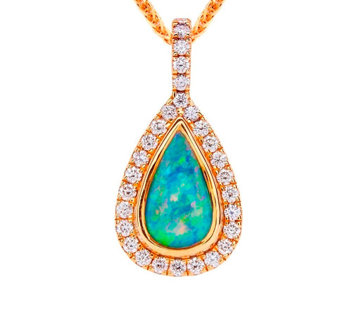 Opal & Diamond Pendant