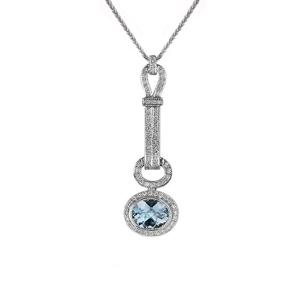 Classic Aquamarine & Diamond Pendant