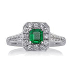 Emerald and Diamond Heritage Ring