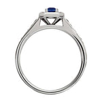 Blue Sapphire and Diamond Heritage Ring