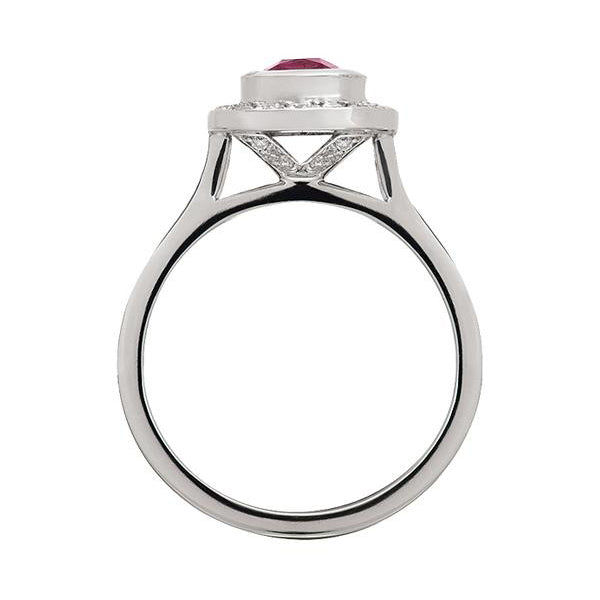 Pink Sapphire and Diamond Heritage Ring