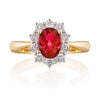 Knightsbridge Ruby & Diamond Cluster Ring