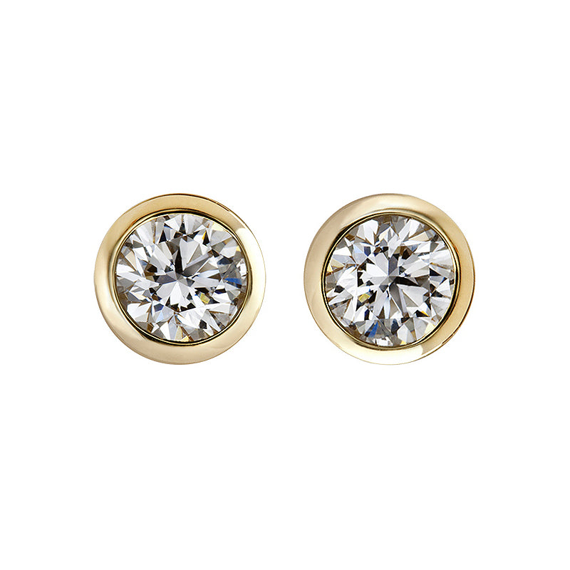 Diamond Bezel Set Stud Earrings